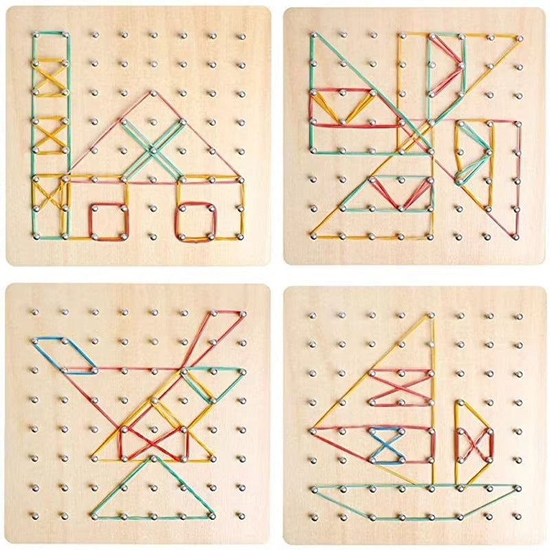 Hot Selling Montessori Wooden Geoboard – Customizable Logo, Intelligent Educational Toys for 5-7 Years