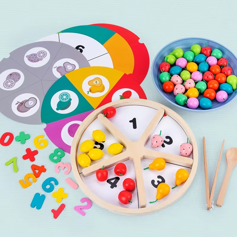 Wholesale Wooden Play House Fruit Sorting Tray – Baby & Kids' Early Education Cognitive Toy