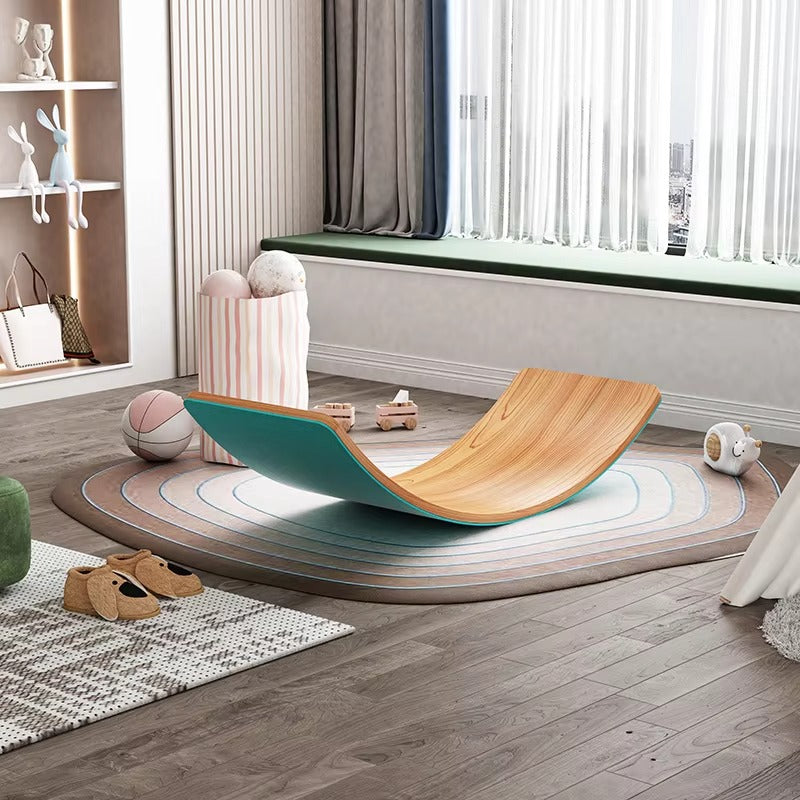 LM Kids Custom Curvy Wooden Wobble Board – Montessori Rocker, Balance Board for Kids' Yoga & Fitness
