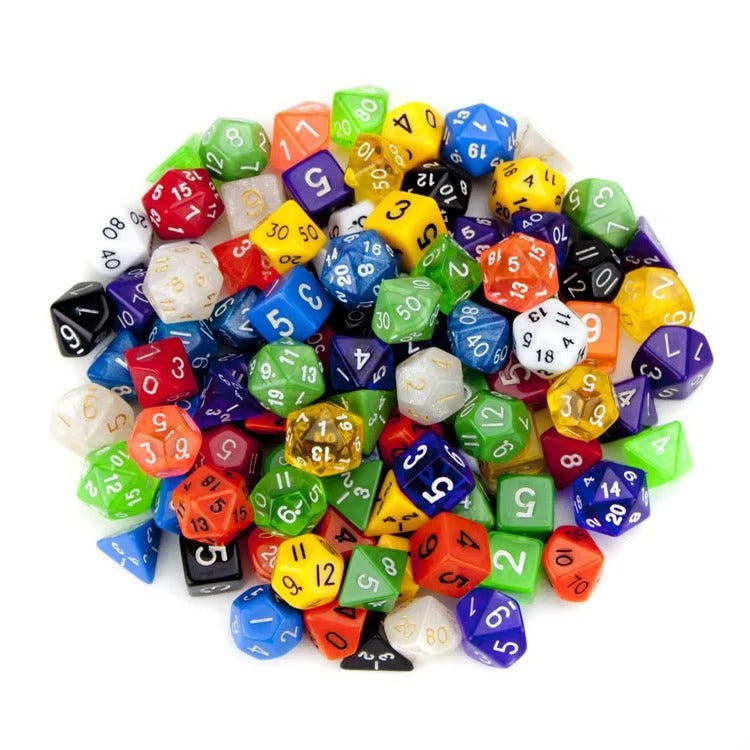 Colorful Polyhedral Wooden Metal Dice Set – Tabletop Game, Craft Decor & Entertainment
