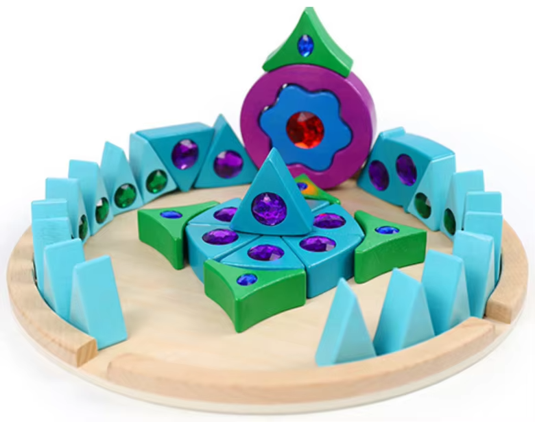 Acrylic Rainbow Building Blocks – Safe Sensory Puzzle, Customizable Logo, Wooden Stacker