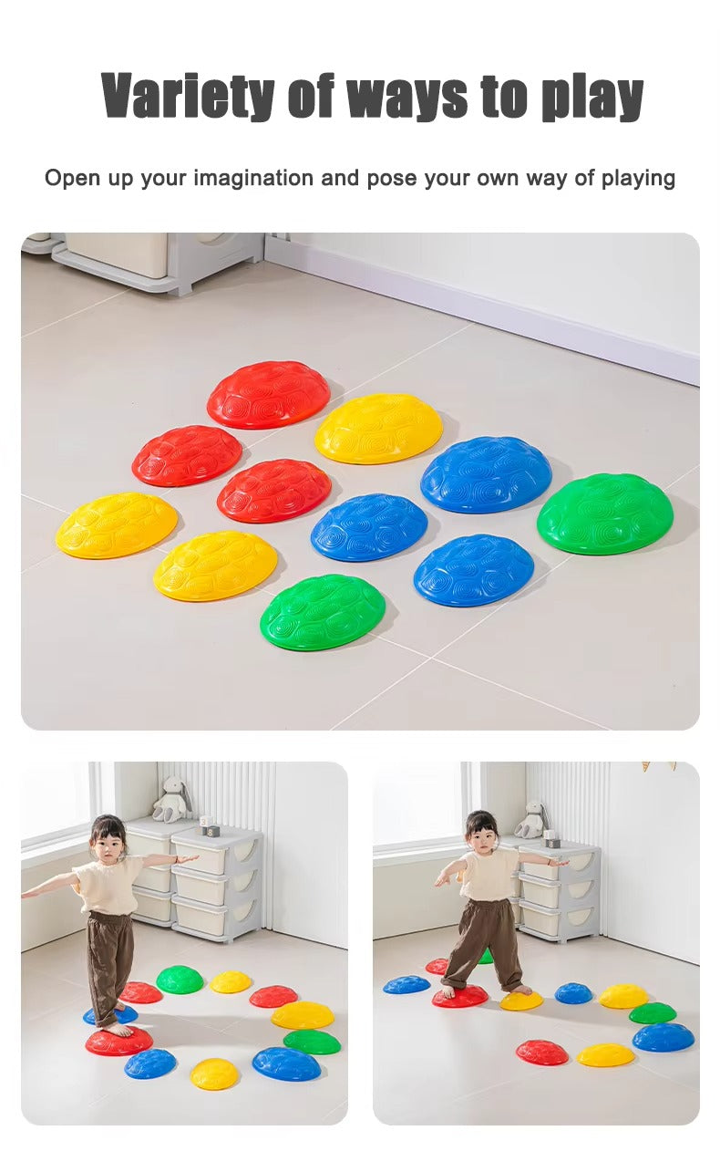 Turtle Steps Balance Stepping Stones – Obstacle Course Game for Kids & Family, Indoor/Outdoor Sensory Play