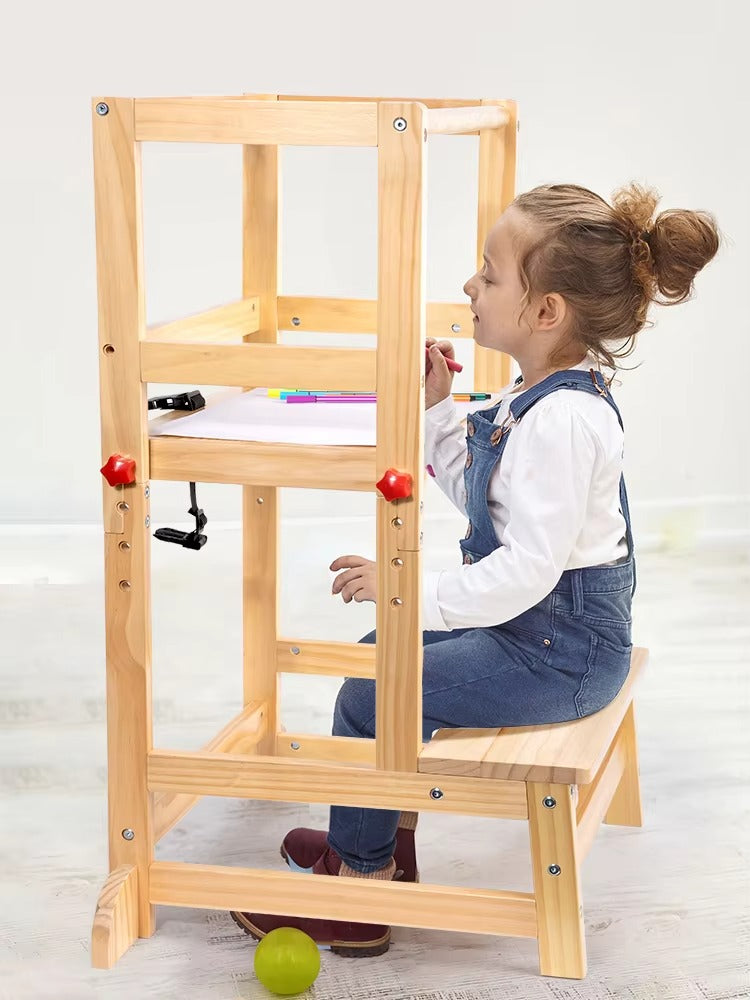 2025 High-Quality Safety Adjustable Kitchen Step Stool – Montessori Helper Toddler Tower