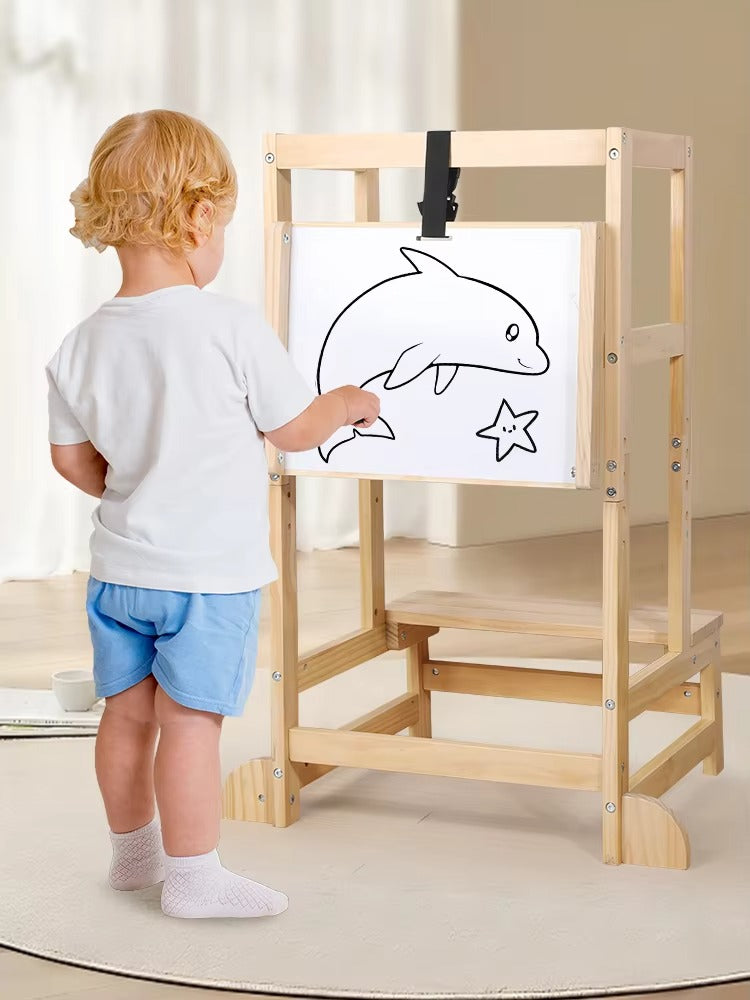 2025 High-Quality Safety Adjustable Kitchen Step Stool – Montessori Helper Toddler Tower