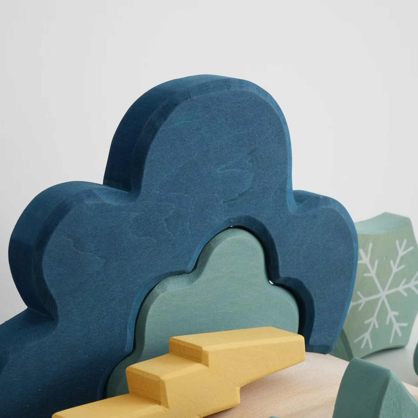Dip-Dyed Basswood Weather Blocks – Scandinavian Style, Kids' Educational, Wholesale Set