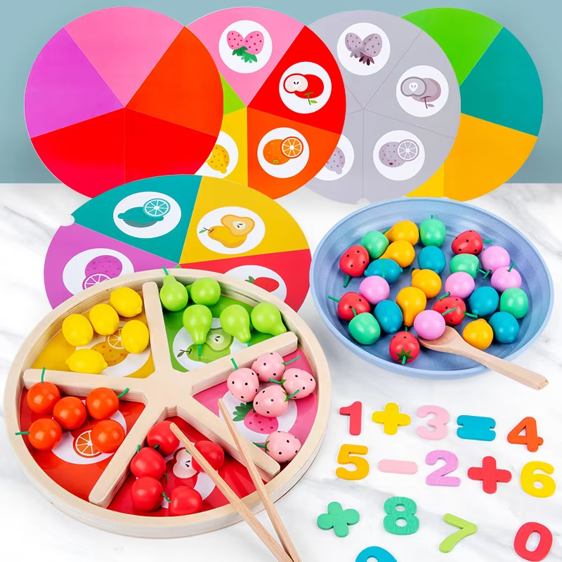Wholesale Wooden Play House Fruit Sorting Tray – Baby & Kids' Early Education Cognitive Toy