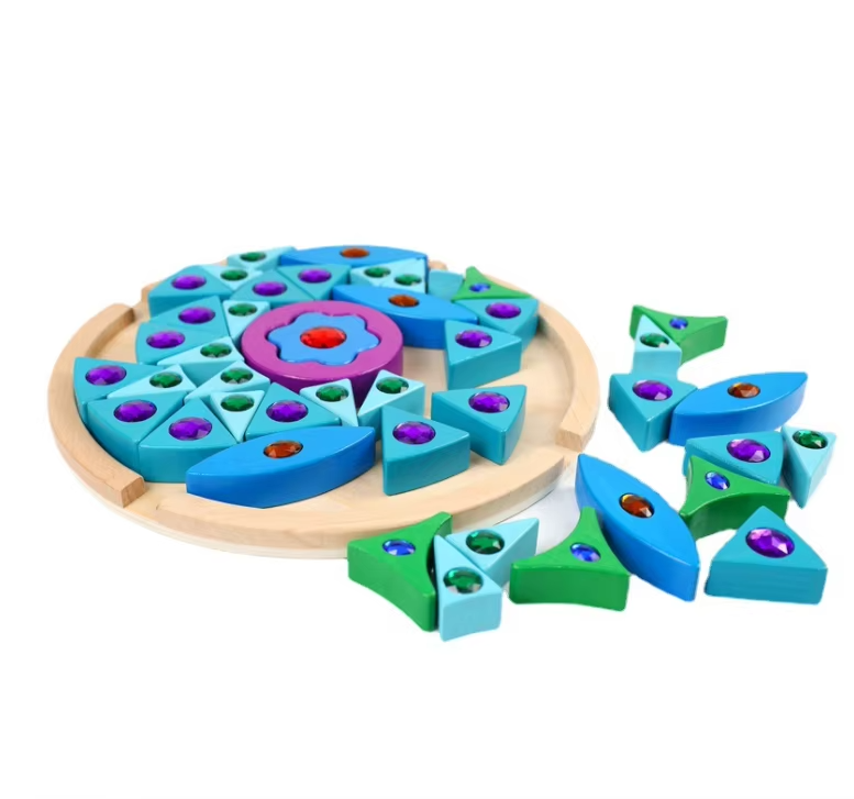Acrylic Rainbow Building Blocks – Safe Sensory Puzzle, Customizable Logo, Wooden Stacker