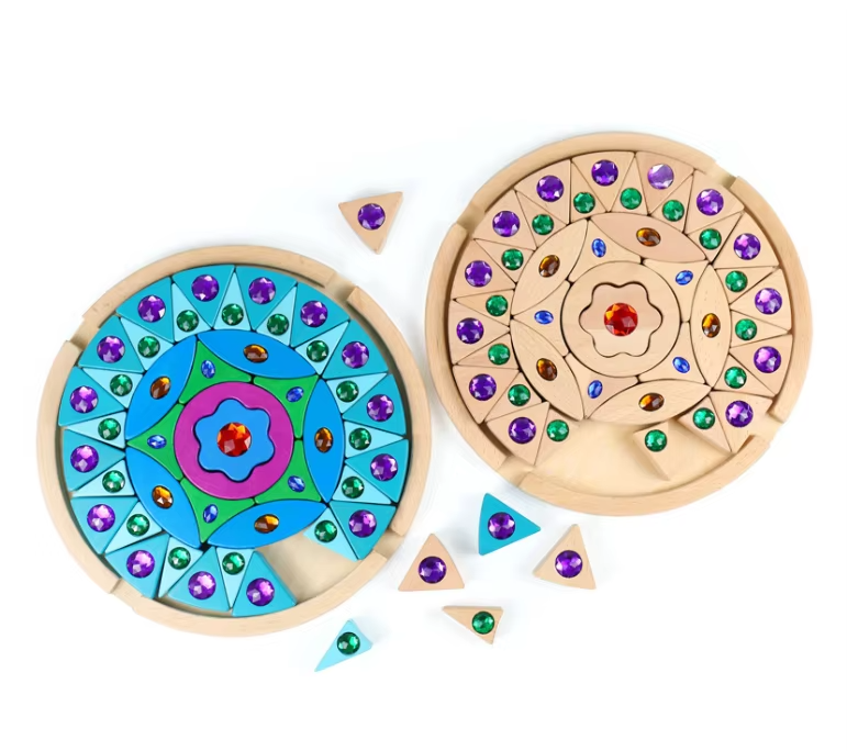 Acrylic Rainbow Building Blocks – Safe Sensory Puzzle, Customizable Logo, Wooden Stacker