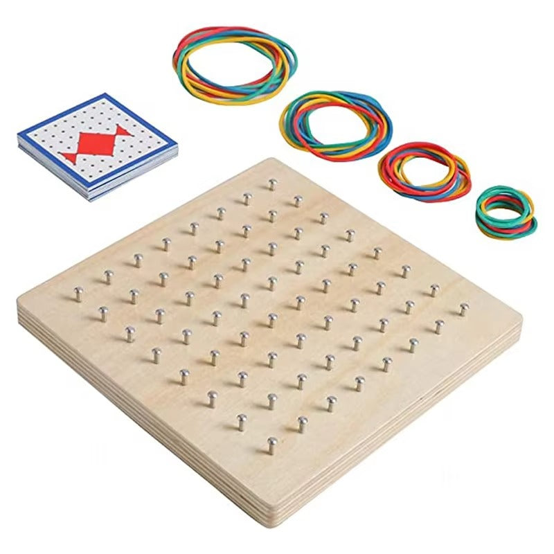 Hot Selling Montessori Wooden Geoboard – Customizable Logo, Intelligent Educational Toys for 5-7 Years