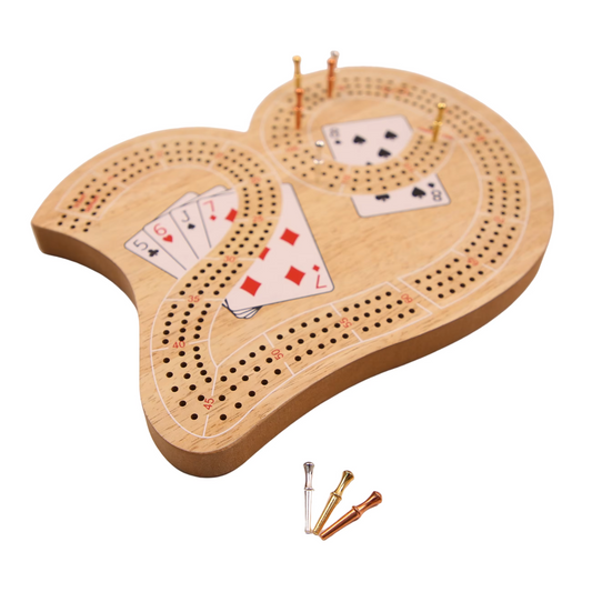 Wooden 29 Cribbage Board Game Set – for Kids & Adults, Gift, with Score Pegs, 29 Shape Design