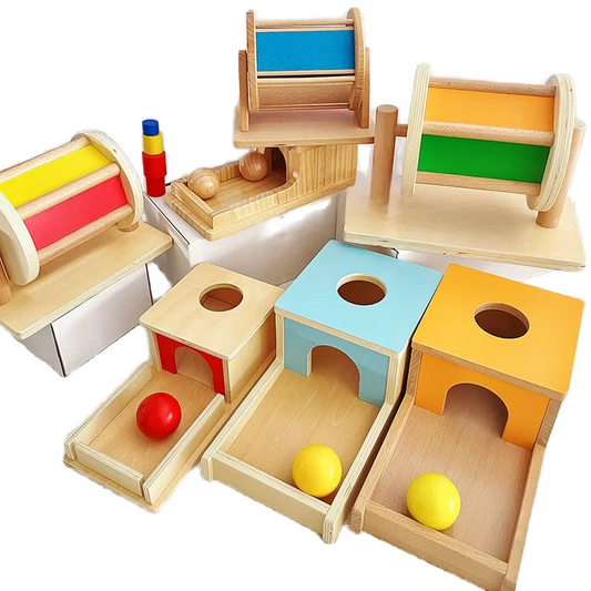 Love Play Kits – Wooden Montessori Educational Toy, Object Permanence Box for Infant Kids