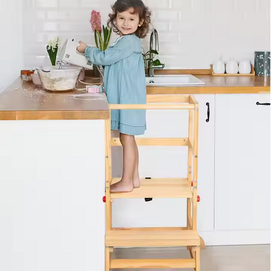 2025 High-Quality Safety Adjustable Kitchen Step Stool – Montessori Helper Toddler Tower