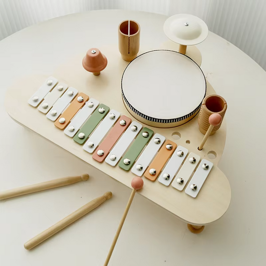 Montessori-Inspired Drums & Percussion – Music Puzzle, Early Learning Noise Makers