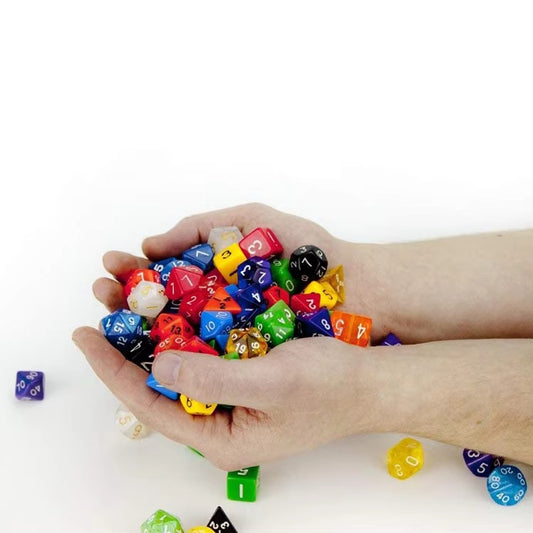 Colorful Polyhedral Wooden Metal Dice Set – Tabletop Game, Craft Decor & Entertainment