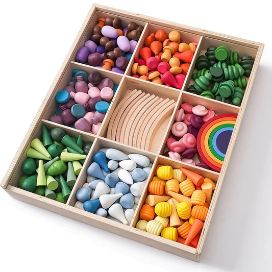 2025 New Arrival Wooden Rainbow Building Blocks – Educative Creative Construction Toy, Toddler Kids' Gift