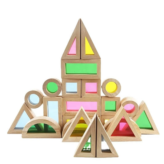 Factory Sale Creative Acrylic Rainbow Tower – Heap Blocks, Preschool Wooden Rainbow Set, Montessori Toy