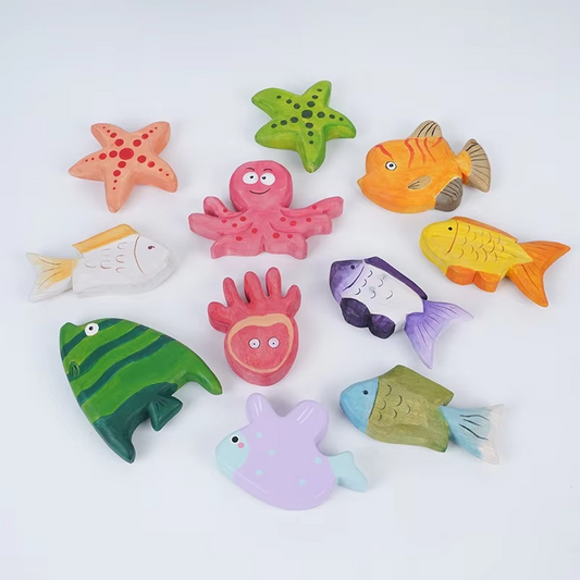 Children's Creative Wooden Carving Ornaments – Simple Gifts, TV Cabinet Home Decor, Stock, Animal Patterns