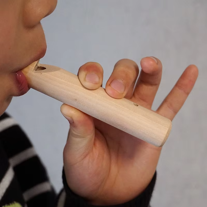 Manufacturer Supplies Creative Wooden Three-Hole Flute Whistle – Toddler Toy, Kids' Orff Wind Instrument