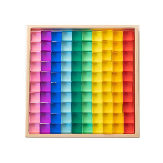 High-Transparent Acrylic Cube Blocks – DIY Wooden Toys, Kids' Early Educational Sensory Rainbow Sets