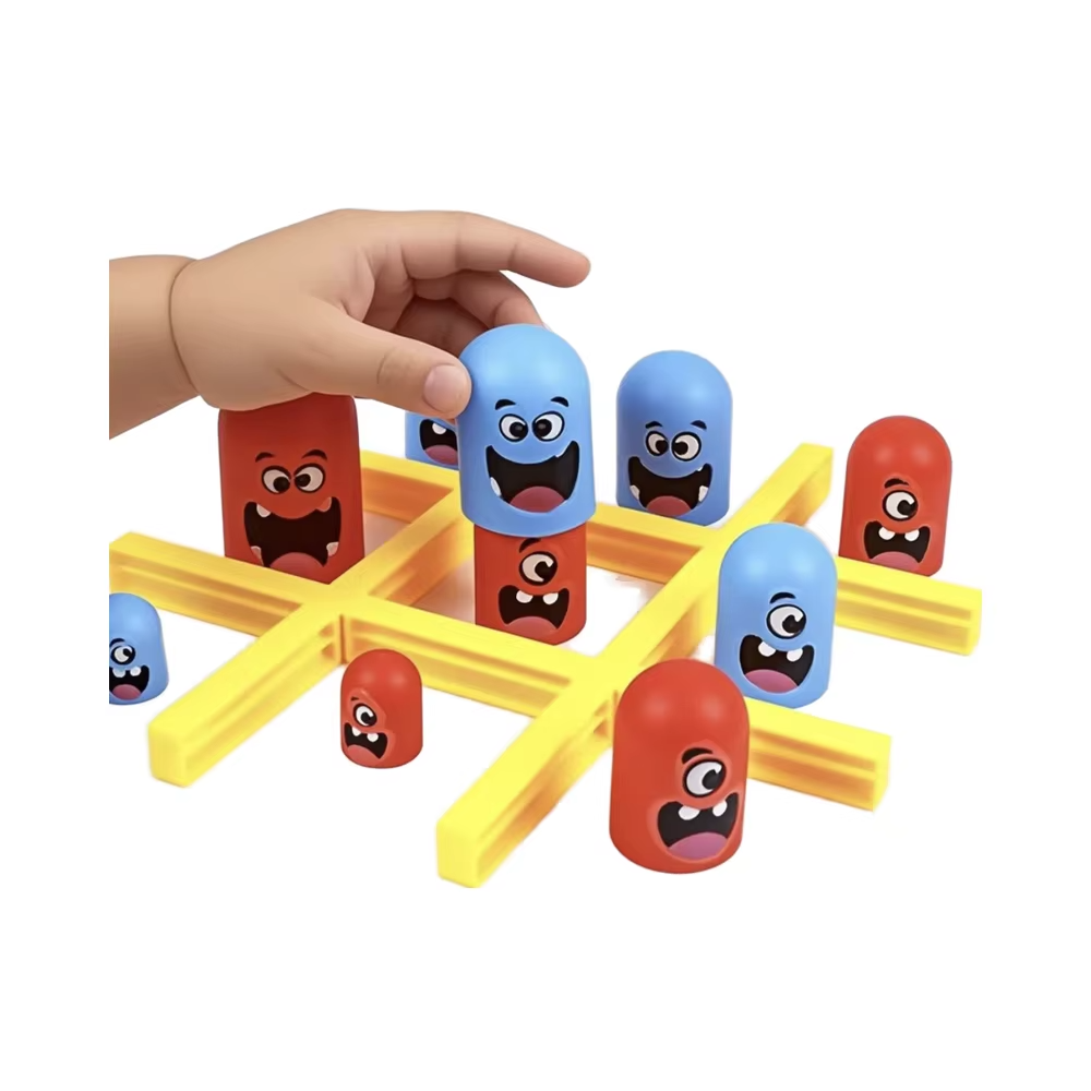 Intellect Wooden Tic Tac Toe – Unisex Educational Toy, Kids' Wisdom Battle Table Game