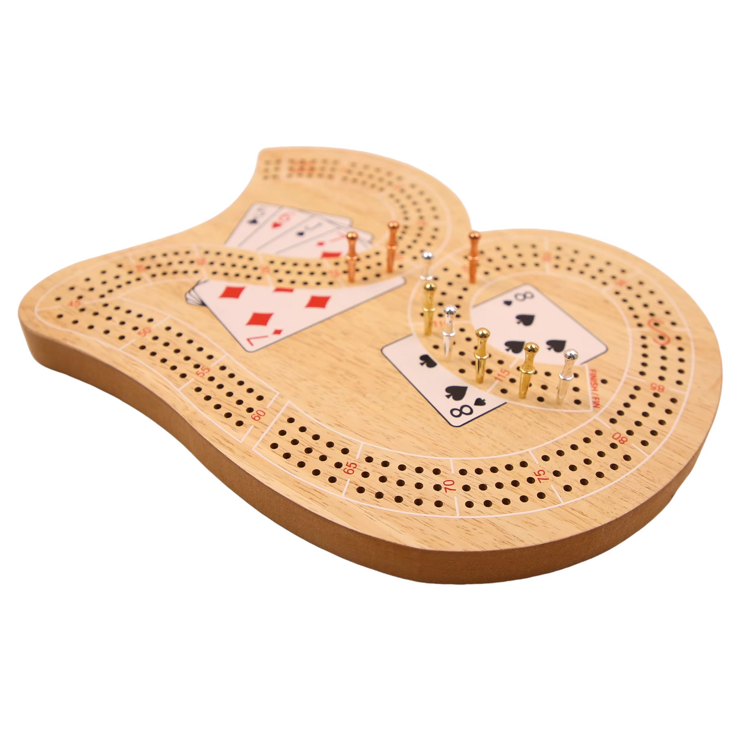 Wooden 29 Cribbage Board Game Set – for Kids & Adults, Gift, with Score Pegs, 29 Shape Design