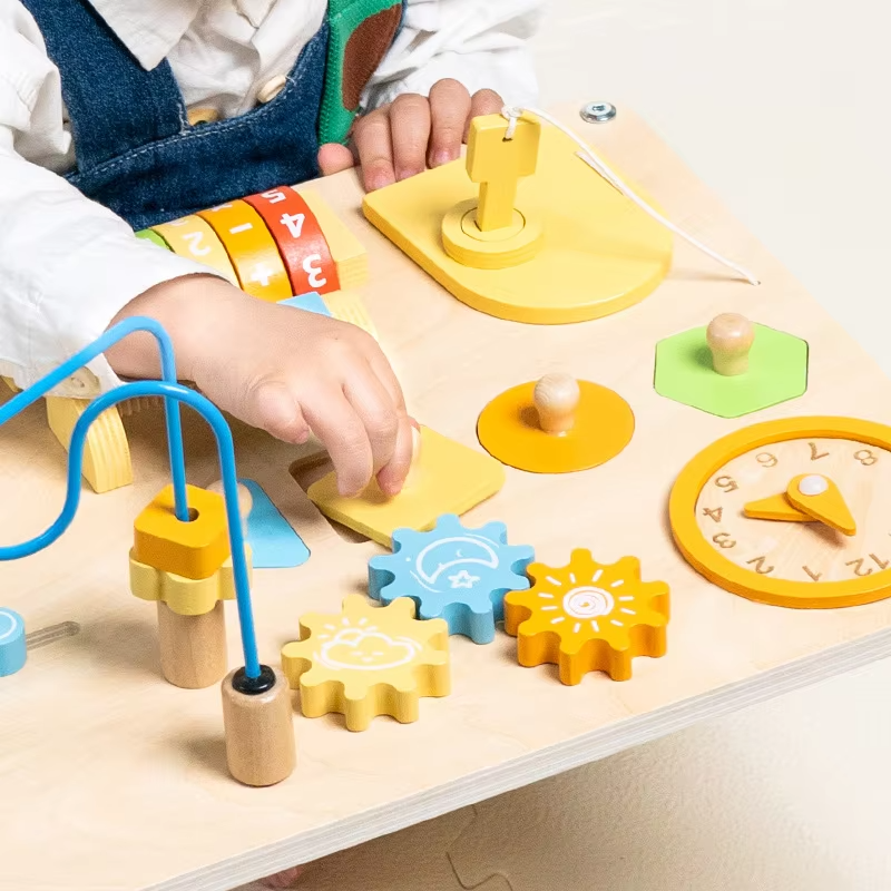8-in-1 Montessori Baby Sensory Play Table – Wooden Activity Toys, Preschool Learning Materials for Toddlers