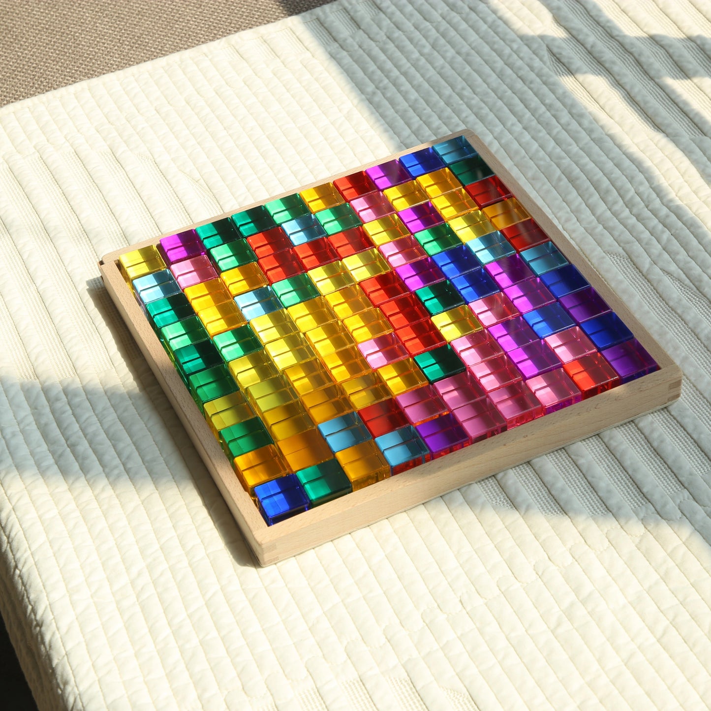 High-Transparent Acrylic Cube Blocks – DIY Wooden Toys, Kids' Early Educational Sensory Rainbow Sets