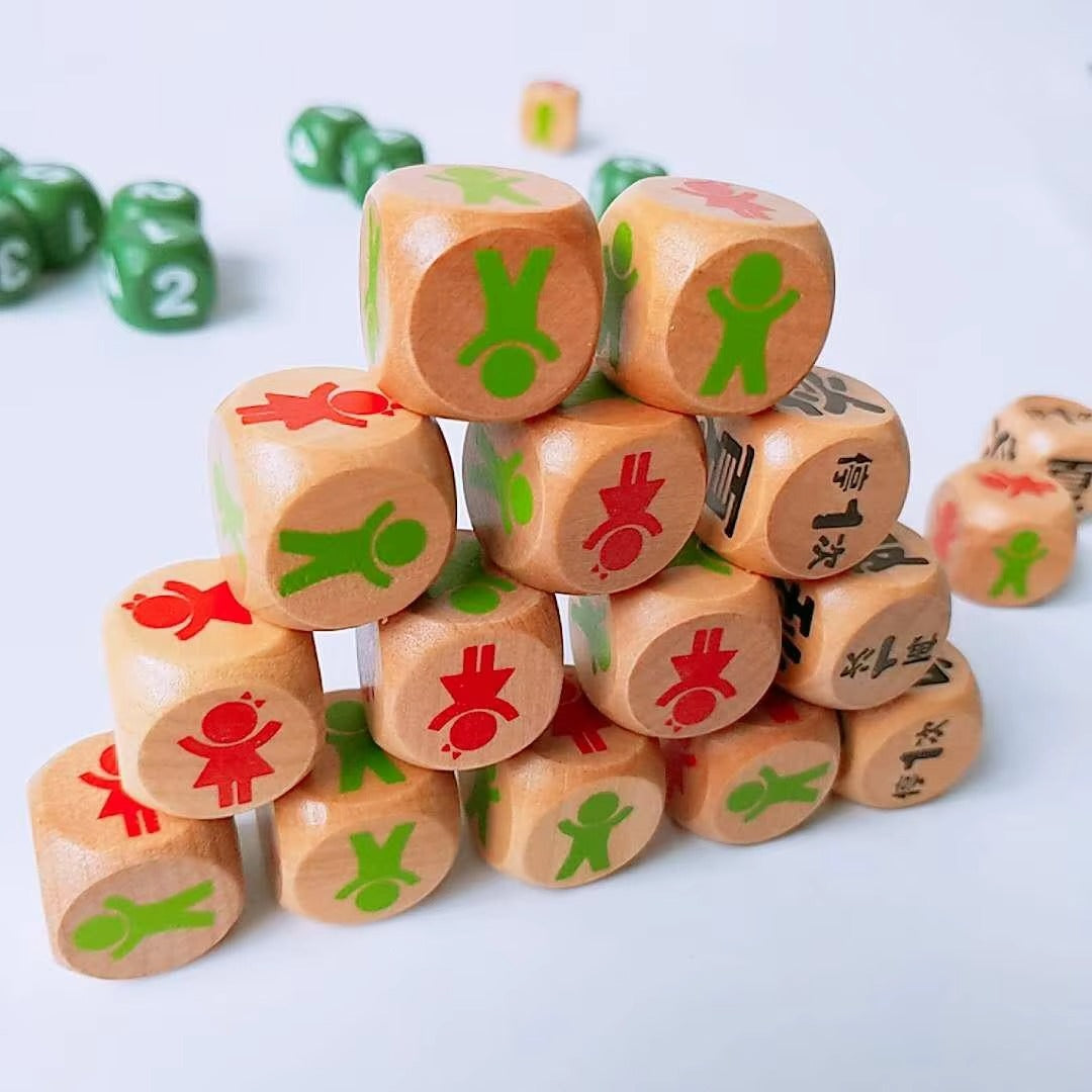 Wood Dice – Blank/Printed/Engraved, 6-Sided, Kid Entertainment Game