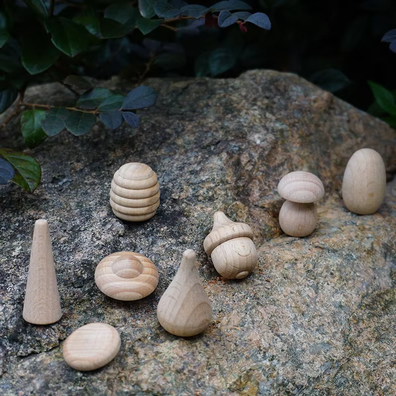 Ins Kindergarten Open Teaching Aids – Beech Log Blocks, DIY Graffiti Set, Small Open Toys