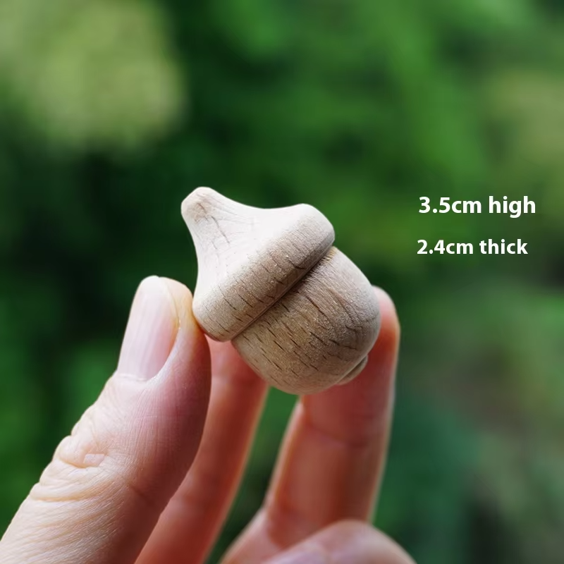 Solid Wood Acorns Beech Logs – DIY Painted Blocks, Eco Engraving, Christmas Decor