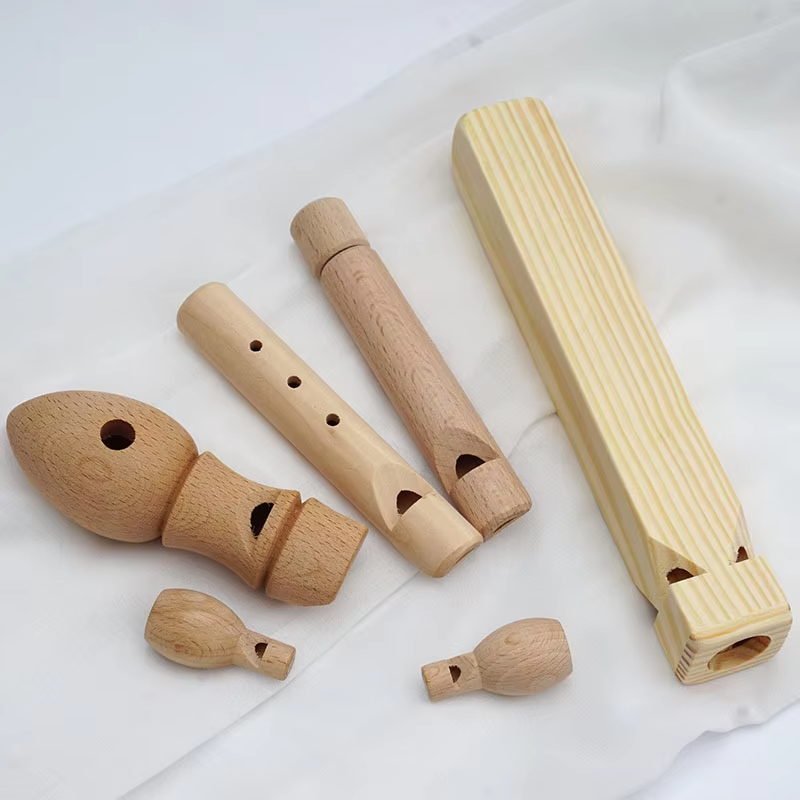 Manufacturer Supplies Creative Wooden Three-Hole Flute Whistle – Toddler Toy, Kids' Orff Wind Instrument