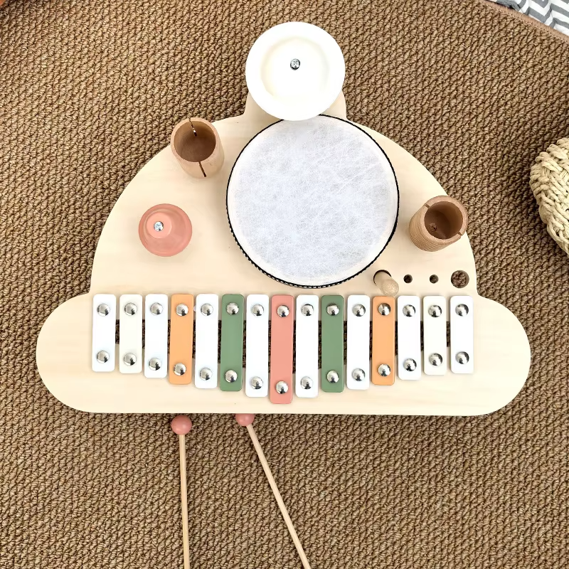 Montessori-Inspired Drums & Percussion – Music Puzzle, Early Learning Noise Makers