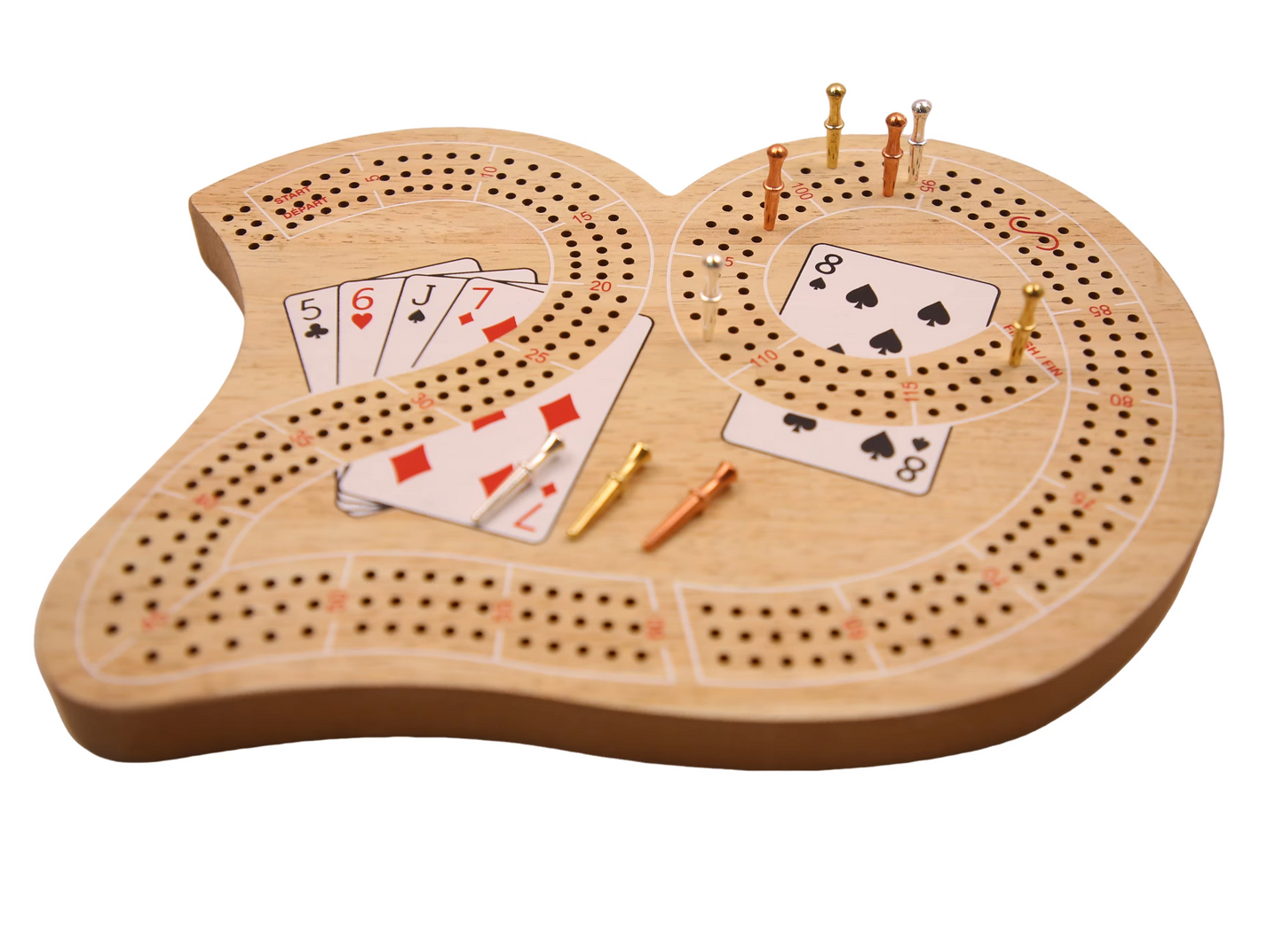 Wooden 29 Cribbage Board Game Set – for Kids & Adults, Gift, with Score Pegs, 29 Shape Design