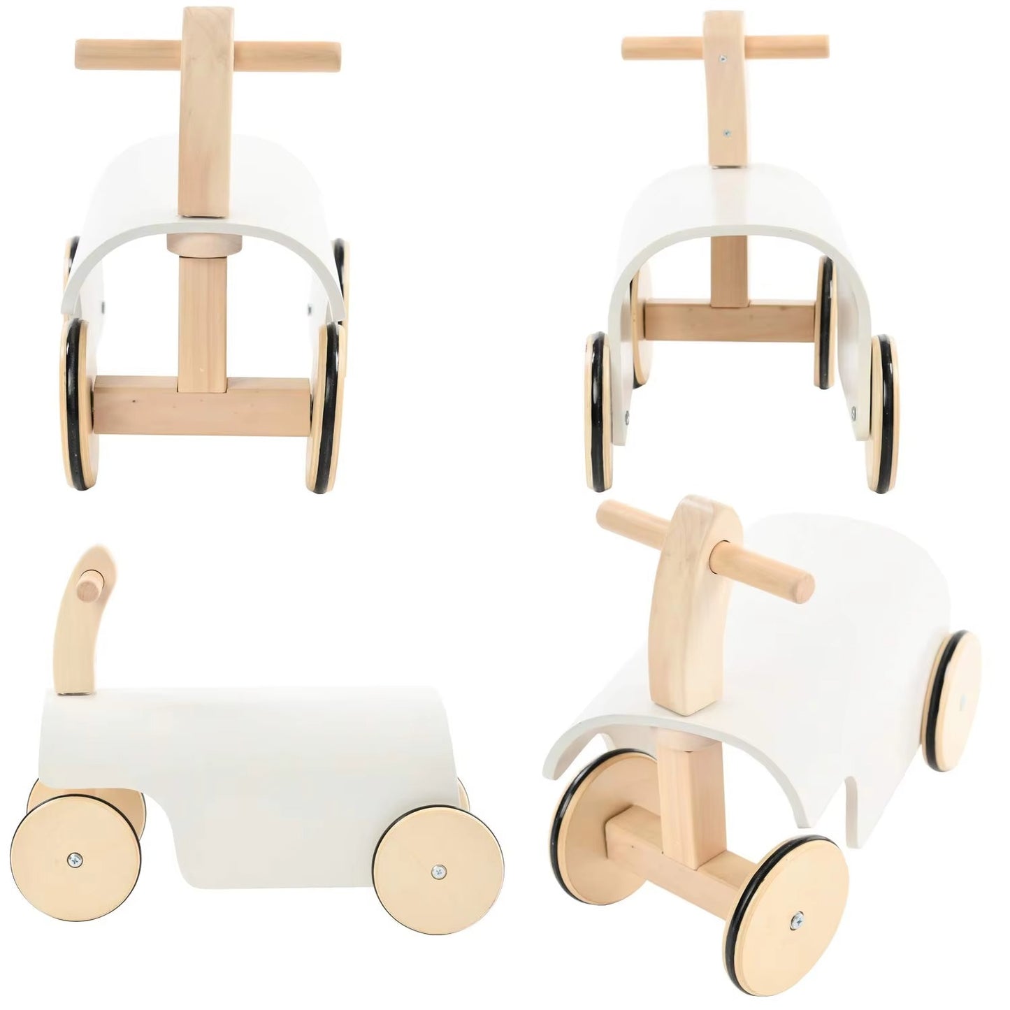 Baby Wooden 2-in-1 Saddle Balance Push Walker – Kids' Balance Bike & Ride-On Toy with Wheels