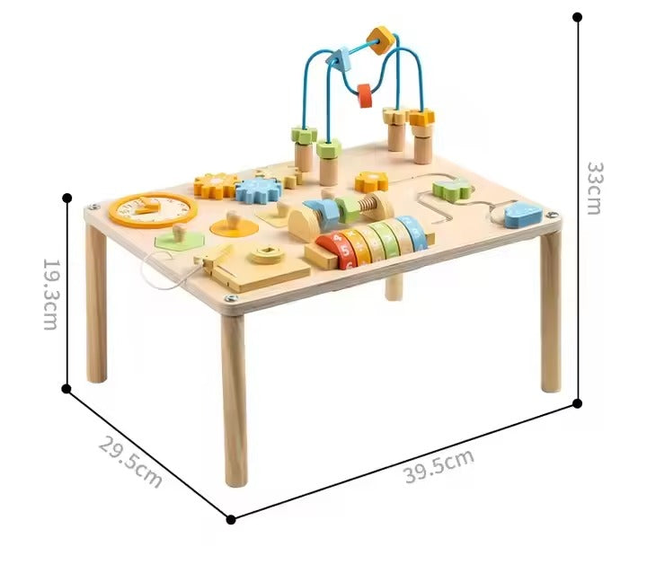 8-in-1 Montessori Baby Sensory Play Table – Wooden Activity Toys, Preschool Learning Materials for Toddlers