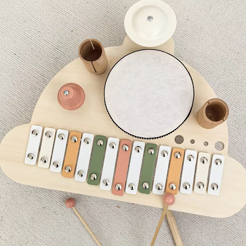 Montessori-Inspired Drums & Percussion – Music Puzzle, Early Learning Noise Makers