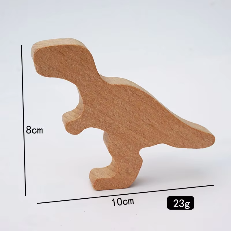 Small Wooden Dinosaur Peg Dolls – Eco-Friendly, Hand-Painted Beech, Creative Volcano Blocks, Christmas