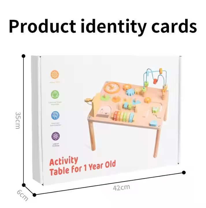 8-in-1 Montessori Baby Sensory Play Table – Wooden Activity Toys, Preschool Learning Materials for Toddlers